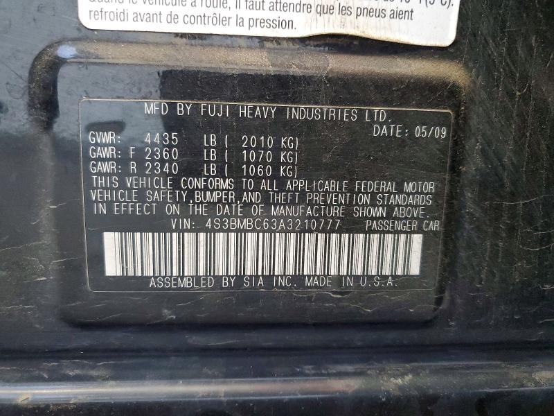 Продажа на аукционе авто 2010 Subaru Legacy, vin: 4S3BMBC63A3210777, номер лота: 61018756