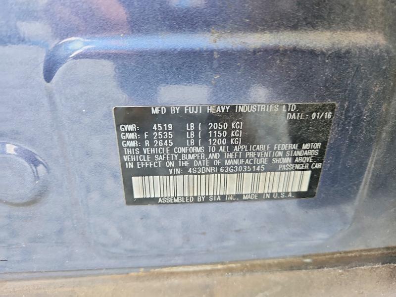Aukcja sprzedaży 2016 Subaru Legacy, vin: 4S3BNBL63G3035145, numer aukcji: 60583866