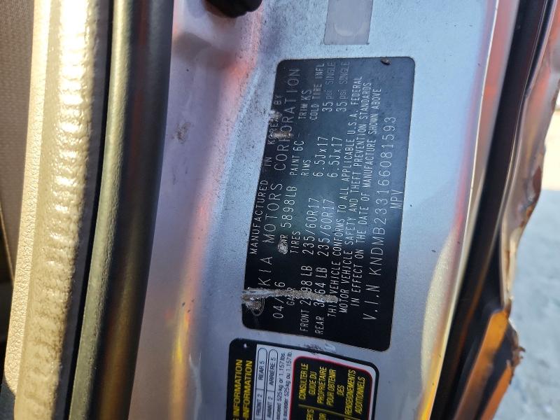 Aukcja sprzedaży 2006 Kia Sedona, vin: KNDMB233166081593, numer aukcji: 60840556