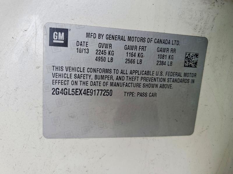 Aukcja sprzedaży 2014 Buick Regal, vin: 2G4GL5EX4E9177250, numer aukcji: 62853336