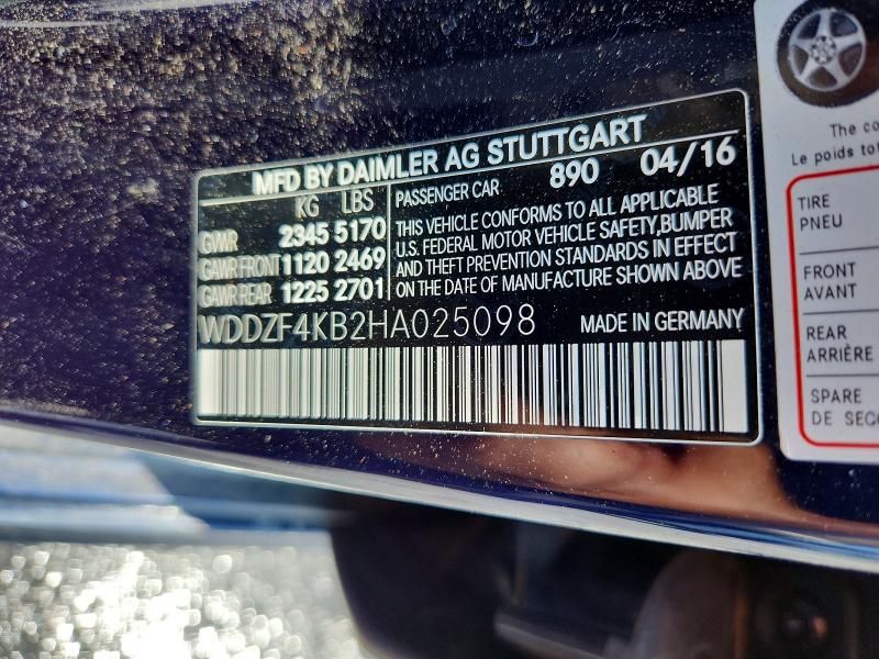 Продажа на аукционе авто 2017 Mercedes-benz E, vin: WDDZF4KB2HA025098, номер лота: 59265236