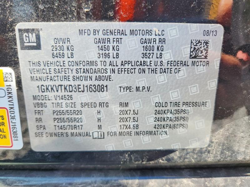 2014 Gmc Acadia მანქანა იყიდება აუქციონზე, vin: 1GKKVTKD3EJ163081, აუქციონის ნომერი: 60946356