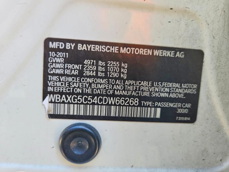 Продаж на аукціоні авто 2012 Bmw 528, vin: WBAXG5C54CDW66268, номер лоту: 61384616