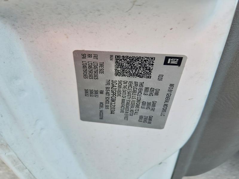 61295116 :رقم المزاد ، 1GAZGPFG9K1210344 vin ، 2019 Chevrolet Express G3500 مزاد بيع