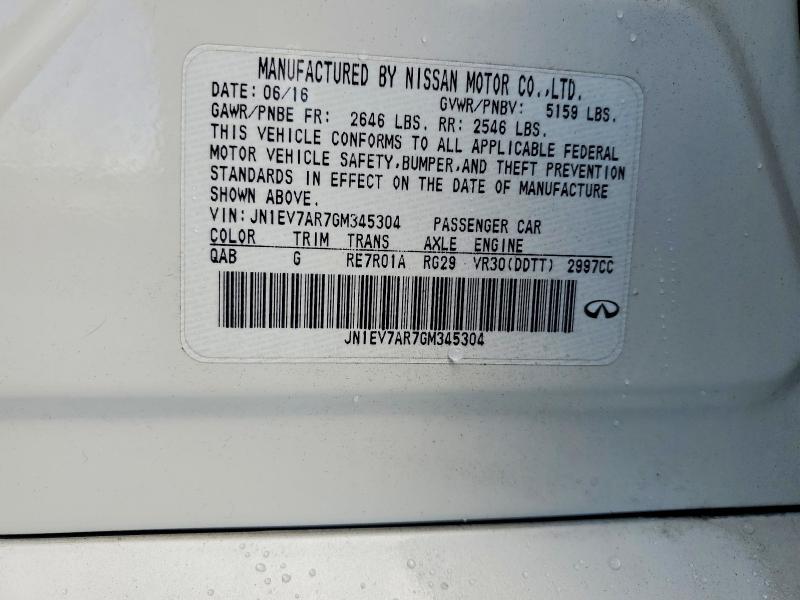 Aukcja sprzedaży 2016 Infiniti Q50, vin: JN1EV7AR7GM345304, numer aukcji: 59542546
