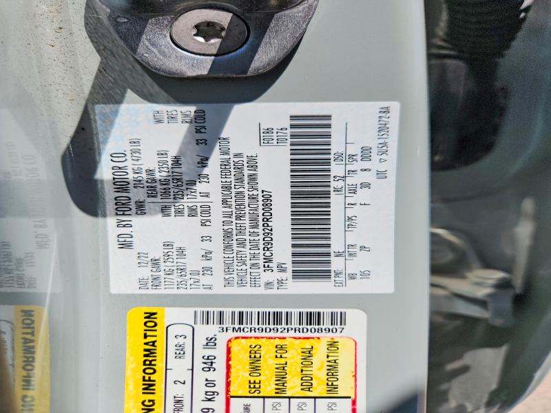 2023 Ford Bronco Sport მანქანა იყიდება აუქციონზე, vin: 3FMCR9D92PRD08907, აუქციონის ნომერი: 60996576