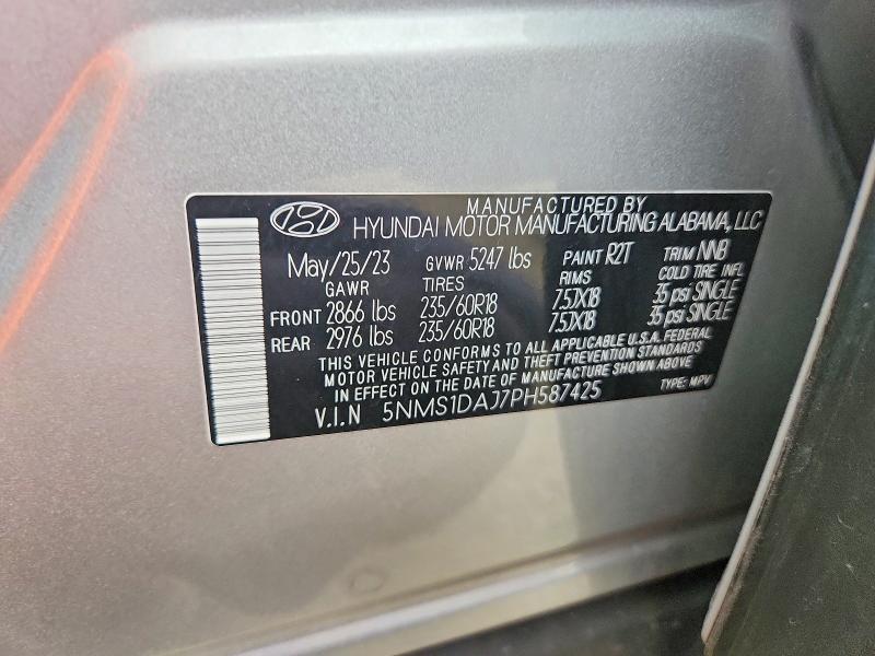 Продажа на аукционе авто 2023 Hyundai Santa Fe, vin: 5NMS1DAJ7PH587425, номер лота: 63007806