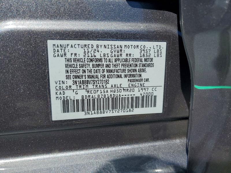 Aukcja sprzedaży 2025 Nissan Sentra, vin: 3N1AB8BV7SY270182, numer aukcji: 59977566