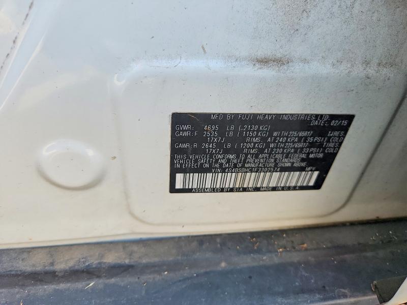 59726626 :رقم المزاد ، 4S4BSBHC1F3302574 vin ، 2015 Subaru Outback مزاد بيع