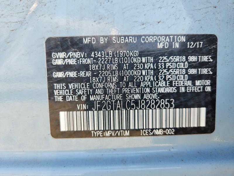 Продажа на аукционе авто 2018 Subaru Crosstrek, vin: JF2GTALC5J8282853, номер лота: 59235836