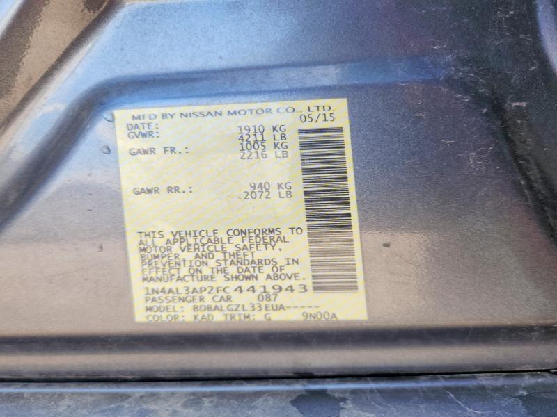 60627436 :رقم المزاد ، 1N4AL3AP2FC441943 vin ، 2015 Nissan Altima مزاد بيع