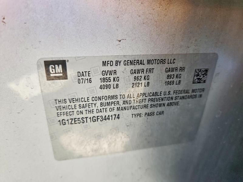 59868446 :رقم المزاد ، 1G1ZE5ST1GF344174 vin ، 2016 Chevrolet Malibu مزاد بيع