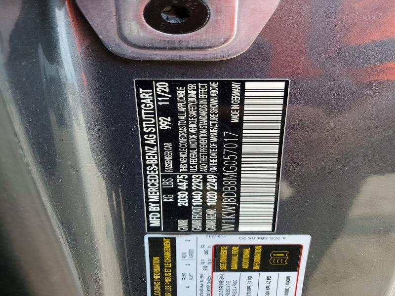 Продажа на аукционе авто 2021 Mercedes-benz C, vin: W1KWJ8DB8MG057017, номер лота: 62930386