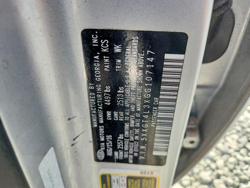 2016 Kia Optima მანქანა იყიდება აუქციონზე, vin: 5XXGT4L3XGG107147, აუქციონის ნომერი: 61664606