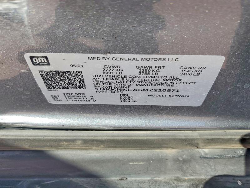 Продаж на аукціоні авто 2021 Gmc Acadia, vin: 1GKKNKLA6MZ210571, номер лоту: 62878826