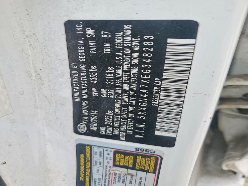 60013576 :رقم المزاد ، 5XXGN4A7XEG348283 vin ، 2014 Kia Optima مزاد بيع