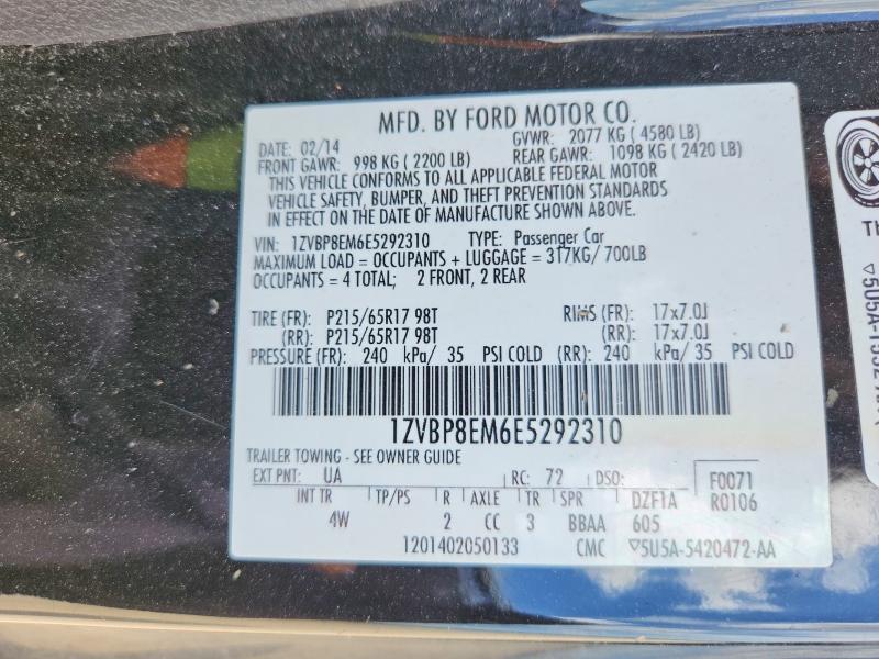 Auction sale of the 2014 Ford Mustang, vin: 1ZVBP8EM6E5292310, lot number: 59889186