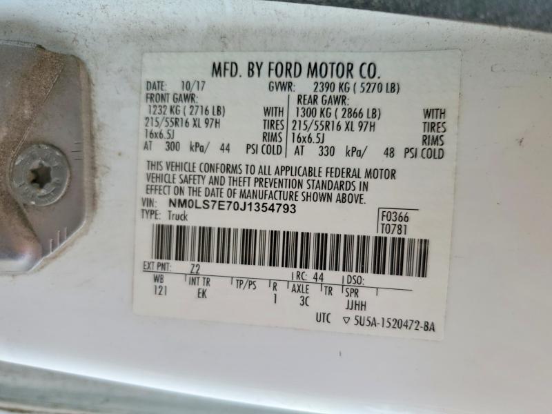 Aukcja sprzedaży 2018 Ford Transit Connect, vin: NM0LS7E70J1354793, numer aukcji: 62699686
