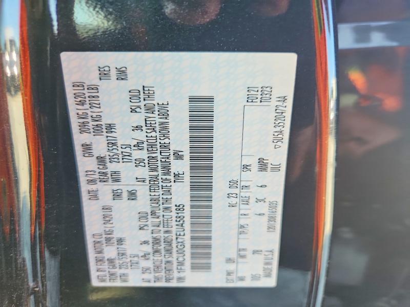60237126 :رقم المزاد ، 1FMCU0GX7EUA58185 vin ، 2014 Ford Escape مزاد بيع
