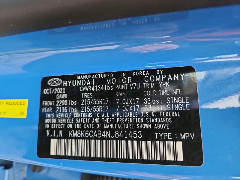 Продаж на аукціоні авто 2022 Hyundai Kona, vin: KM8K6CAB4NU841453, номер лоту: 60203716