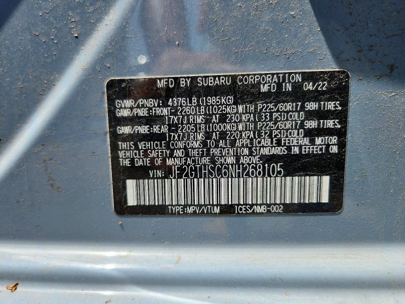 Продажа на аукционе авто 2022 Subaru Crosstrek, vin: JF2GTHSC6NH268105, номер лота: 61564846