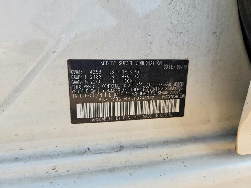 Продажа на аукционе авто 2019 Subaru Impreza, vin: 4S3GTAD67K3743332, номер лота: 63037186