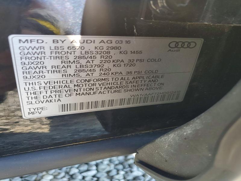 Продаж на аукціоні авто 2017 Audi Q7, vin: WA1VAAF72HD012419, номер лоту: 61522296