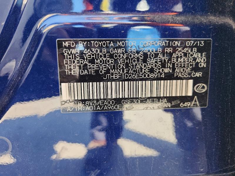 59731856 :رقم المزاد ، JTHBF1D26E5008914 vin ، 2014 Lexus Is مزاد بيع