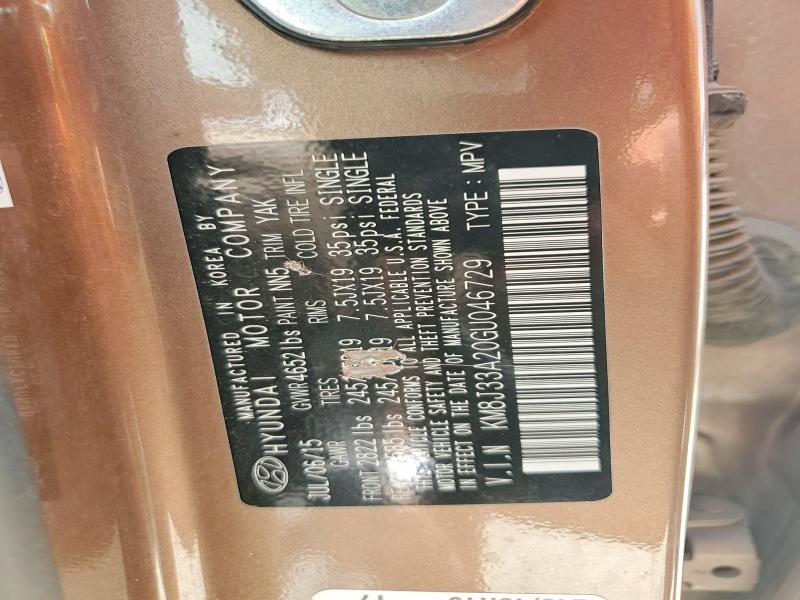 Auction sale of the 2016 Hyundai Tucson, vin: KM8J33A20GU046729, lot number: 61911926