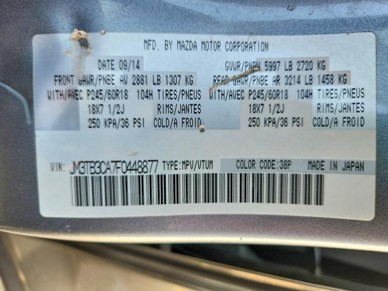 Продаж на аукціоні авто 2015 Mazda Cx-9, vin: JM3TB3CA7F0448877, номер лоту: 60696516