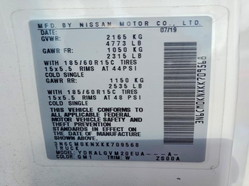 Продаж на аукціоні авто 2019 Nissan Nv200, vin: 3N6CM0KNXKK709568, номер лоту: 63214426