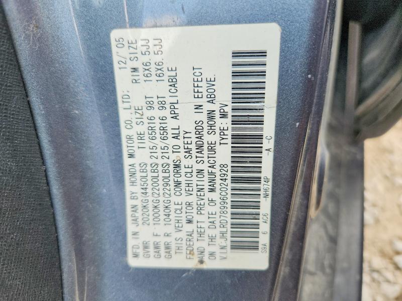 Продажа на аукционе авто 2006 Honda Cr-v, vin: JHLRD78996C024928, номер лота: 59685616