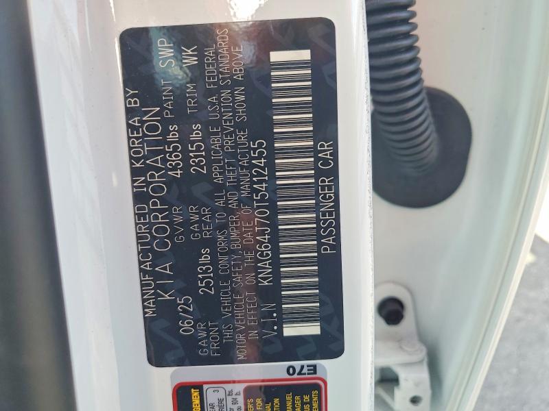 Aukcja sprzedaży 2026 Kia K5, vin: KNAG64J70T5412455, numer aukcji: 58892086