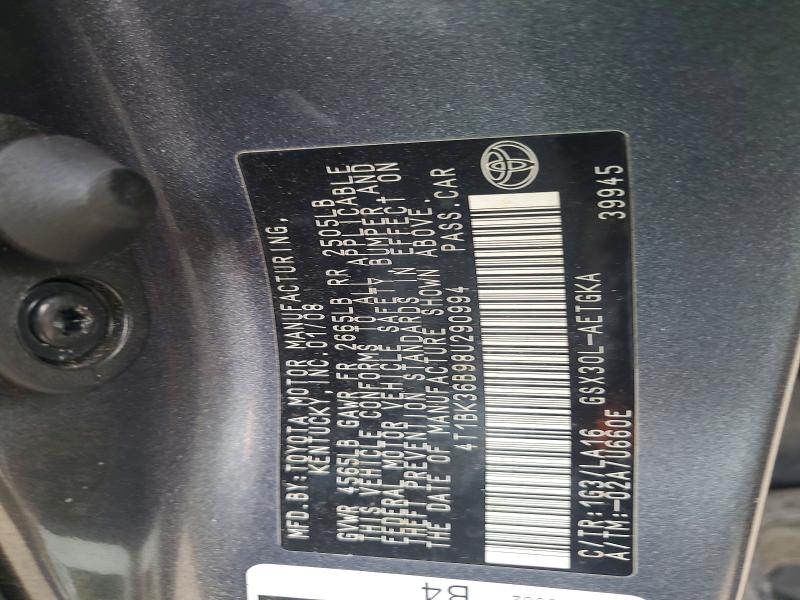 Aukcja sprzedaży 2008 Toyota Avalon, vin: 4T1BK36B98U290994, numer aukcji: 62666046