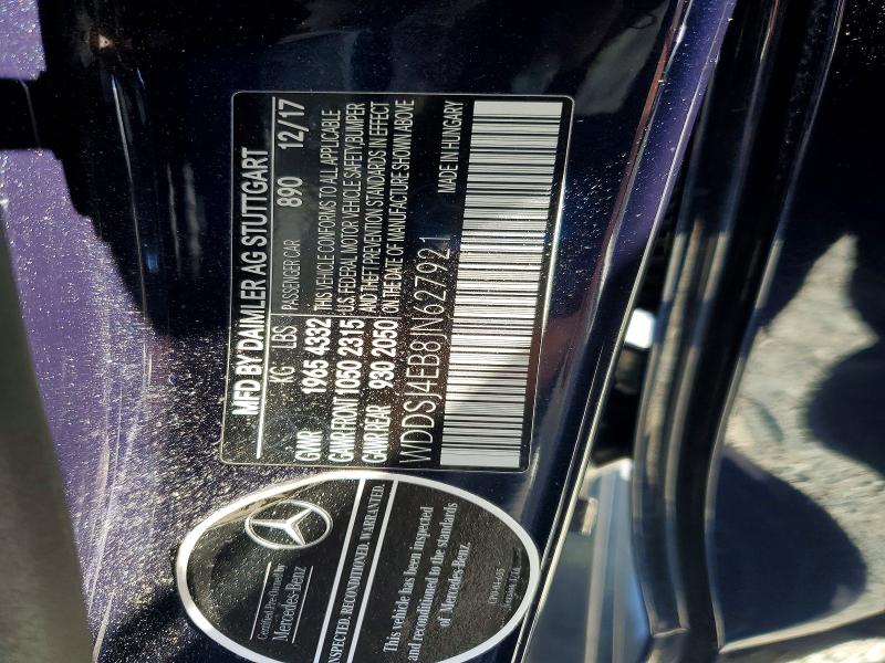 2018 Mercedes-benz Cla მანქანა იყიდება აუქციონზე, vin: WDDSJ4EB8JN627921, აუქციონის ნომერი: 59335296