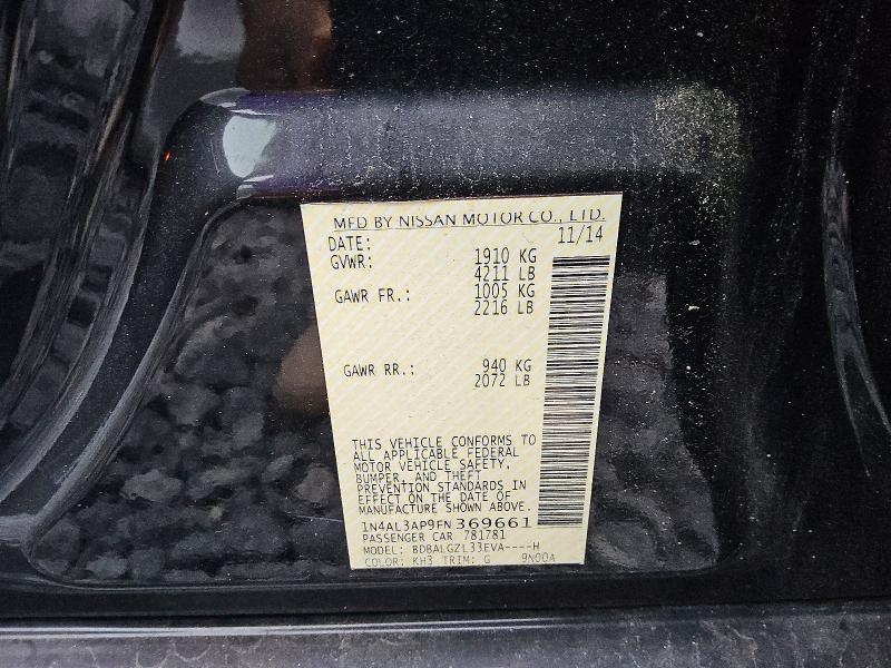 Aukcja sprzedaży 2015 Nissan Altima, vin: 1N4AL3AP9FN369661, numer aukcji: 60449246