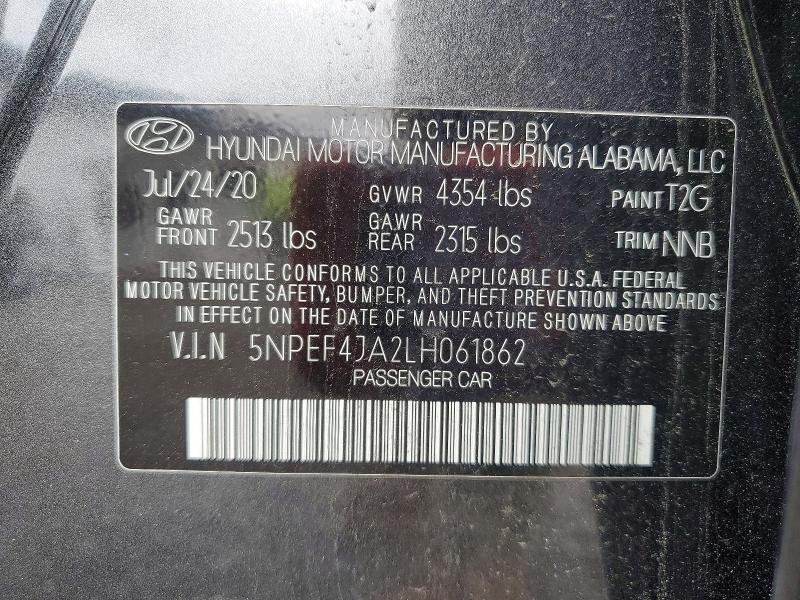 Aukcja sprzedaży 2020 Hyundai Sonata, vin: 5NPEF4JA2LH061862, numer aukcji: 63361496