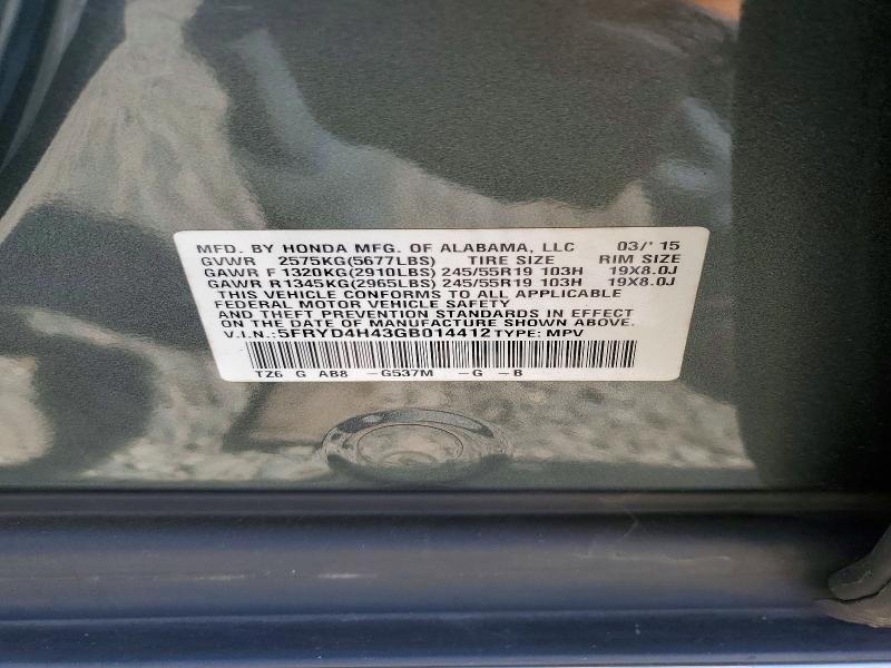 Aukcja sprzedaży 2016 Acura Mdx, vin: 5FRYD4H43GB014412, numer aukcji: 60240356