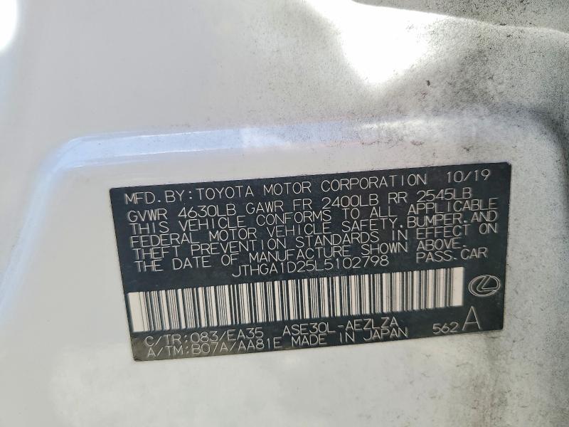Auction sale of the 2020 Lexus Is, vin: JTHGA1D25L5102798, lot number: 60519116