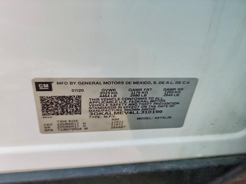 2020 Gmc Terrain მანქანა იყიდება აუქციონზე, vin: 3GKALMEV4LL310199, აუქციონის ნომერი: 60649576