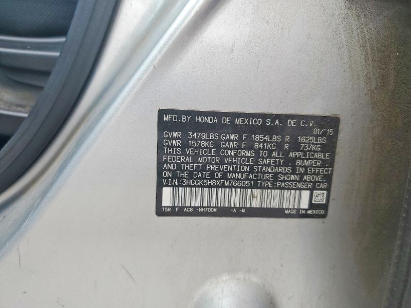 Продаж на аукціоні авто 2015 Honda Fit, vin: 3HGGK5H8XFM766051, номер лоту: 58928486