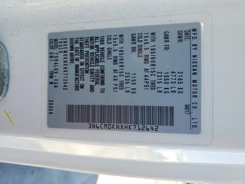 59644456 :رقم المزاد ، 3N6CM0KNXHK712642 vin ، 2017 Nissan Nv200 مزاد بيع