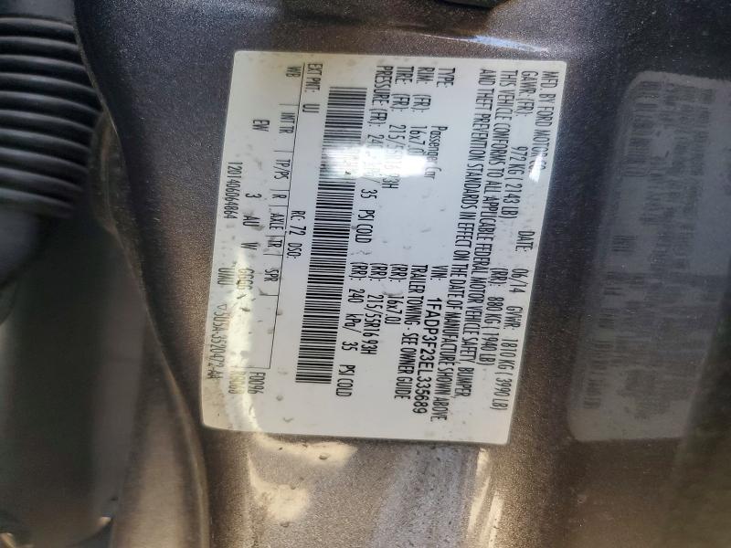 Aukcja sprzedaży 2014 Ford Focus, vin: 1FADP3F23EL335689, numer aukcji: 62060046