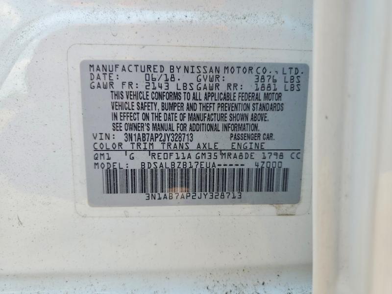 Auction sale of the 2018 Nissan Sentra, vin: 3N1AB7AP2JY328713, lot number: 63425996