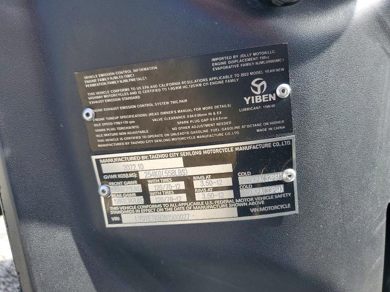 Aukcja sprzedaży 2022 Yiben 14 Series, vin: LYDYETKH2N1500027, numer aukcji: 60639146