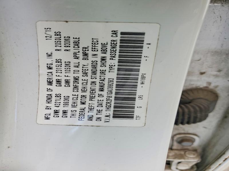 Продаж на аукціоні авто 2016 Honda Accord, vin: 1HGCR2F81GA088283, номер лоту: 61567956