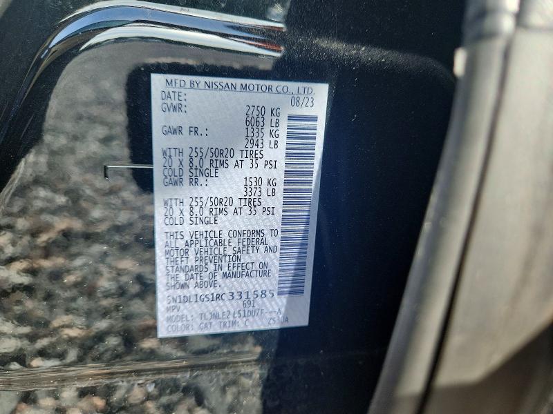 2024 Infiniti Qx60 მანქანა იყიდება აუქციონზე, vin: 5N1DL1GS1RC331585, აუქციონის ნომერი: 60783176