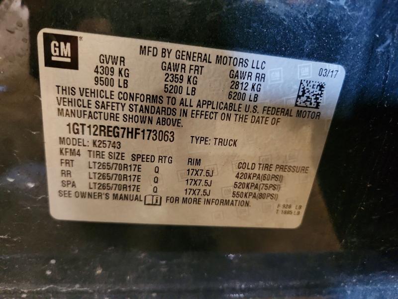 Aukcja sprzedaży 2017 Gmc Sierra, vin: 1GT12REG7HF173063, numer aukcji: 60312496