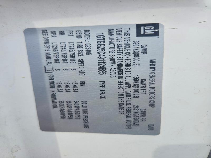 Продаж на аукціоні авто 2009 Gmc Savana, vin: 1GTGG25C491124885, номер лоту: 60432426
