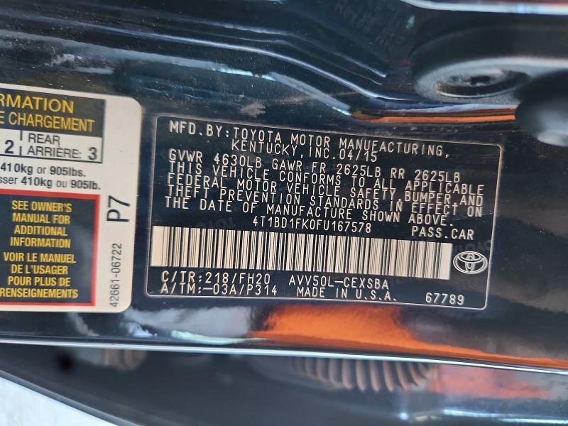 Продажа на аукционе авто 2015 Toyota Camry Hybrid, vin: 4T1BD1FK0FU167578, номер лота: 63213626